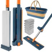 360 Rotating Floor Cleaning Flat Mop & Folding Bucket With 7 Cloth