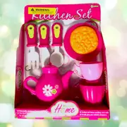 Play Kitchen My Sweet Home Mini Tea And Tableware Pretend Play 8 Piece Set Pink