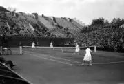 A general view court Helen Wills Moody partner Elizabeth Ryan acti- 1930s Photo