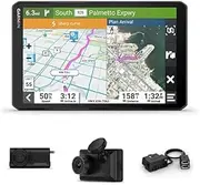 Garmin RV 895 MT-S, BC™ 50 Wireless Backup Camera w. Night Vision, License Plate Mount and Bracket Mount & Dash Cam X310 w. Garmin Constant Power Cable Bundle