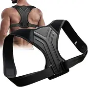 Vervex - Posture Corrector for Men and Women,Back Brace,Breathable, Adjustable, Back Corrector, Scoliosis and Hunchback Correction, Back Pain, Spine Corrector, Posture Trainer(Black, M)