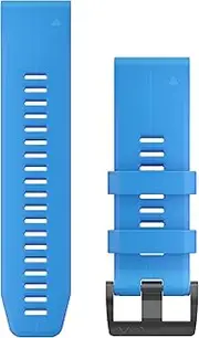 Garmin Quickfit Watch Band, Vented Carbon Gray Titanium Bracelet Cyan Blue Silicone 26mm