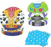 Cartoon Blue Sky White Clouds Plates Napkins Total 40Pcs Serve 10 Toy Inspired Story Kids Birthday Party Boy Baby Shower Tableware Set Clouds Sky Dinner Plates Dessert Plates Napkins Supplies