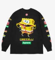 Supreme x SpongeBob SquarePants Castelli Racing L/S T-Shirt Black - 25SS