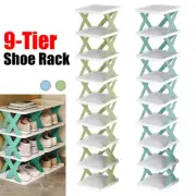 Shoe Rack Storage Organizer 9-Tier Small Shoe Rack Narrow DIY Adjust Shoe Shelf