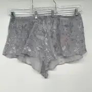 NWT SAVAGE WOMEN'S DEVORE DREAMS Velvet Sleep Short 4X Gray Embroidery Butterfly
