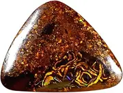 [PUHARGEMS] 4.04 ct Fancy Cabochon Shape (14 x 11 mm) Multi Color Australian Koroit Boulder Opal Natural Loose Gemstone, gemstone, Boulder Opal