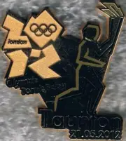 2012 London Olympic Torch Relay Taunton Games Mark Pin
