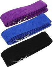 GANAZONO 3pcs Reusable Yoga Strap Stretching Band for Home Fitness Compact Yoga Inelastic Bands for Improved Flexibility and Easy Carrying