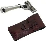 MACH 3 Parker Travel Razor & Leather Case - COMPACT SIZE