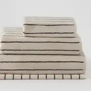 Sheridan Aven Stripe Towel Collection in Limestone/Light Grey Size: Bath Mat Material: Cotton @Sheridan Rewards