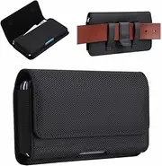 Nylon Cell Phone Holster with Belt Clip Loop Compatible with Galaxy S24 Ultra S23 Ultra A03s A12 A13 A14 A23 A32 A42 Moto G Play Stylus Power OnePlus 12 12R 11 10T Pixel 8 7 Pro Nokia C300 (XL)