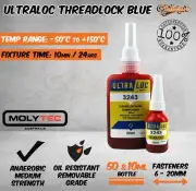 Ultraloc 3243 Threadlocking Compound Medium Strength Blue 50mL + 10mL Oil Resist