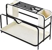 Kitchen Utensil Holder,Stylish Gold Chopsticks Draining Rack - Multifunctional Kitchen Counter Utensil Holder for Organizing Kitchen Tools, for Home Chefs and Dining Spaces (Black)