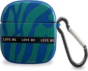 liangnv Elegent Classical Zebra Pattern Air pods Cover Creative Art Soft TPU Protective Wireless Earphone Case Compatible with Airpods 1 & 2 Green Blu