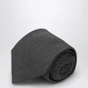 [Destin] Black/White Silk Small Polka Dot Tie One size Black
