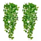 Fake Hanging Plants Vines(2pcs) for Room Decor, Artificial Ivy Greenery Garla...
