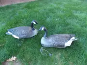 2 G & H Canadian Goose Decoys Plastic Floating with attached weight Geese
