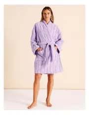 [Vue] Pinstripe Bath Robe in Purple