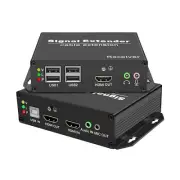4K HDMI KVM USB Extender with HDMI Loop Out Over Single Cat5e/6/7 up to 120M(...