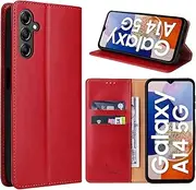 [GoshukunTech] Case for Galaxy A14 5G,for Samsung Galaxy A14 5G Wallet Cover,6.4 inch,Magnetic Wallet Case Leather Flip Folio Cover with Card Slots-Red