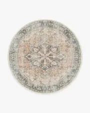 245' Round | Machine Washable Runner Rug | Kid & Pet Friendly | Indoor Rug | Kamran Coral Rug | Ruggable