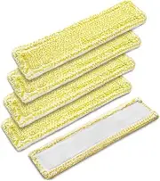 Microfibre Mop Pad,Compatible for Karcher, WV2 WV5 WV6 Plus Premium Window Vacuum Cleaner, Replacement Pads Window Cleaner(Yellow-5PCS)