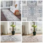 Aqua Light Blue Runner Rug/ Dusty Pink Hall Runner Rug Persian Carpet 80x300cm