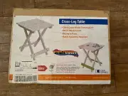 Loew Cornell Folding Table Paintable white wash cross leg Craft Smart painting