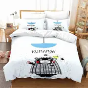 v2316 Bed Sheets Kawaii Cartoon Comics Kumamon Bedding Set Double Twin King Duvet Cover Comforter Pillowcase Boys Girls Adults Bedroom 3-Piece Bedding