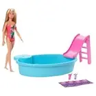 MATTEL Barbie doll blonde and pool with slide GHL91