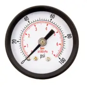 1-1/2" Utility Pressure Gauge Steel Case, 1/8" NPT, Ctr Back Mount, -30HG-0PSI