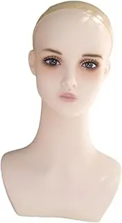 Teruyol Female Mannequin Head Versatile Use Wig Display Stand with Makeup for Barbershop