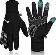 [IRYNA] Cycling Gloves Thermal Winter Gloves Men Women Water-Repellent Touchscreen Gloves Windproof Running Gloves Non-Slip Sports Gloves