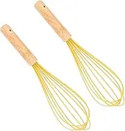 PRETYZOOM 2Pcs Silicone Whisk Manual Egg Mixer for Baking Comfortable Grip Kitchen Hand Tool for Effortless Blending Stirring Dishwasher Safe Food Mixer