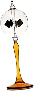 Qianly Solar Crookes Radiometer Tabletop Ornament Glass Sun Light Energy Spinning Vanes Science Toy for Entrance Cabinet Bookshelf, Yellow
