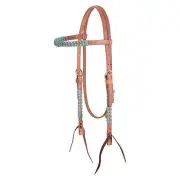 Martin Saddlery Laced Browband Headstall Turquoise