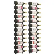 NNEVL Wall Mounted Wine Racks for 12 Bottles 2 pcs Black Iron