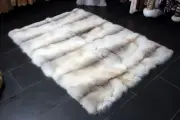 1505 Cozy Fawnlight Fox Fur Carpet - Genuine Fur Scandinavian Real Fox Fur Rug