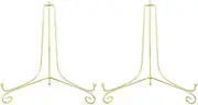 (2 Pack) 12" Iron Large Plate Stand, Gold Iron Easel Plate Display Photo Holder Stand, Displays Picture Frames，Decorative Plates, Tablets and Art