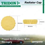 Tridon Recovery Radiator Cap for Holden Barina TK Captiva CG Epica EP Viva JF