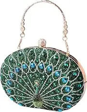 [Vaveren] Peacock Pattern Handbag Casual Evening Bags for Women for Travel Engagement Prom