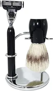 BXFGJCHH, Razor Holder Practical Men's Razor Brush Stands，Fashion Classic Shaving Brush Holder Kit，3- Layer Razor Lather Mug Soap Bowl Grooming Tool Set,Shaving Razor Holders
