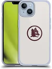 Head Case Designs Officially Licensed AS Roma Maroon Wolf 2024/25 Graphic Logo Soft Gel Case Compatible with Apple iPhone 14
