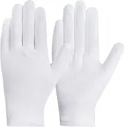 Outee 12 Pairs 7 Inch Moisturizing Gloves White Cotton Cosmetic Moisturizing Gloves Hand Spa Gloves Moisture Enhancing Glove