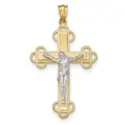 14k Two-tone Gold Two-tone Gold Crucifix Pendant