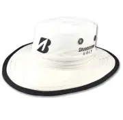 NEW Bridgestone Wide Brim Safari Boonie WHITE Fitted S/M Hat/Cap