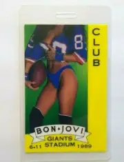 Bon Jovi Backstage Pass Original 1989 Giants Stadium Homecoming Concert Tour