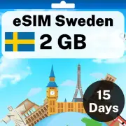 eSIM Sweden - 2 GB - 15 Days - Travel eSIM | QR code activation