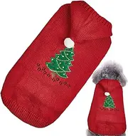 Nuyhadds Dog Christmas Costume, Pet Winter Knitwear with Hat and Christmas Tree Pattern, Pet Apparel, Dog Sweater for Small Medium Dogs
